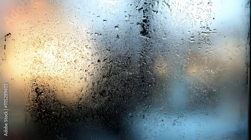 Raindrops On Glass Window B...