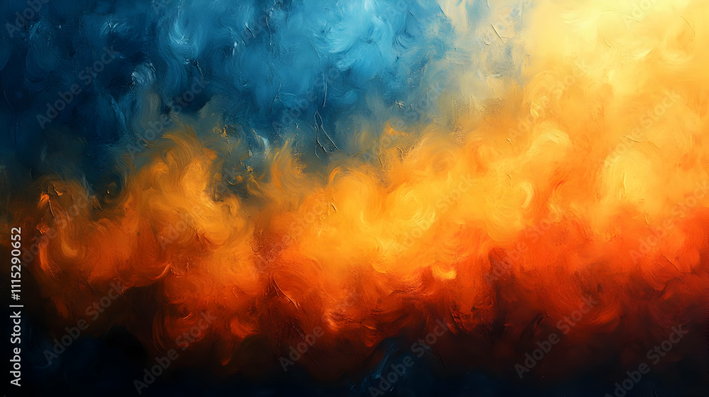 Abstract Art: Blue and Orange Hues Blend Beautifully Abstract Art: Blue and Orange Hues Blend Beautifully