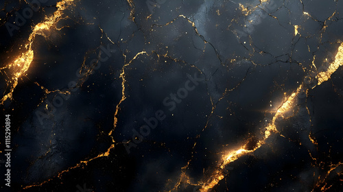 Glowing Gold Veins in Black...