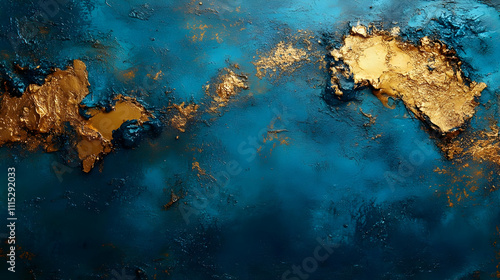 Teal & Gold Abstract Textur...