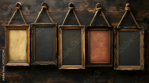 Five Ornate Frames on Rusti...