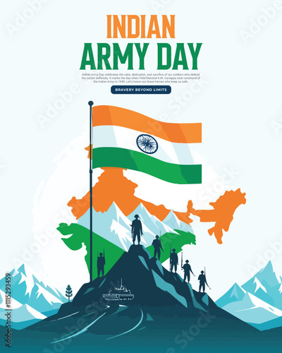 Indian Army Day Celebration Social media post template banner