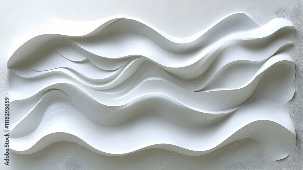 Obraz premium Abstract White Wave 3D Illustration