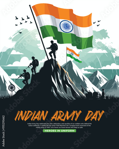 Indian Army Day Celebration Social media post template banner