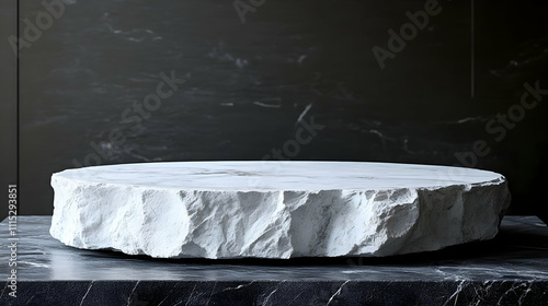 Rough White Marble Pedestal...