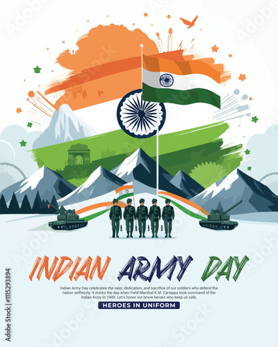 Indian Army Day Celebration Social media post template banner
