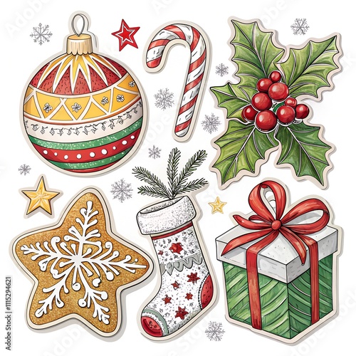 Wallpaper Mural christmas icons set Torontodigital.ca