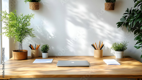 Sunlight Streams on Desk wi...