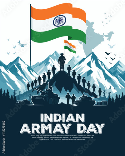 Wallpaper Mural Indian Army Day Celebration Social media post template banner Torontodigital.ca