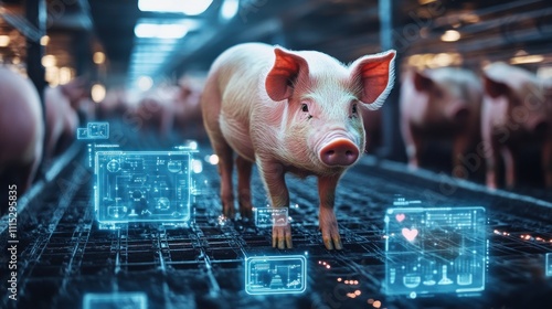 Pig in a Modern Farm with Holographic Technology