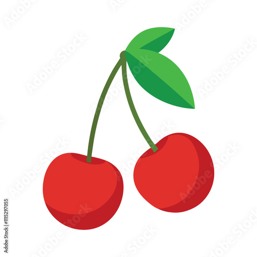 cherries with leaves