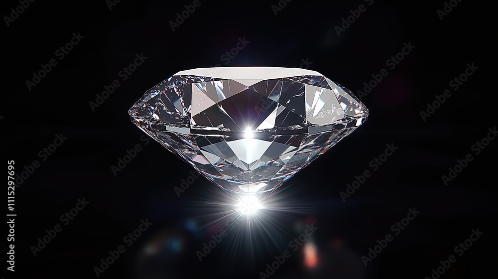 Diamond sparkling on a dark background Diamond sparkling on a dark background