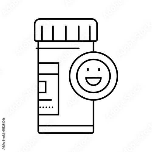 antidepressants medicines pharmacy line icon vector. antidepressants medicines pharmacy sign. isolated contour symbol black illustration
