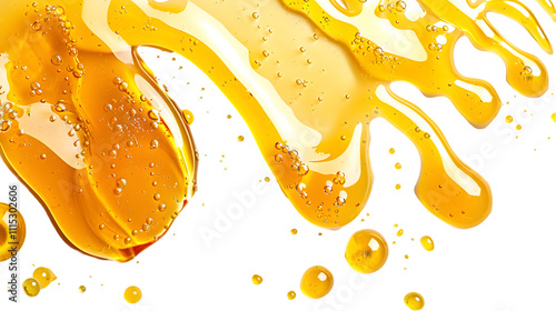 honey spill set on transparent or white background, top view, png isolated on a transparent background