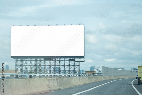 Blank advertising billboard at airport,mockup poster media template ads display