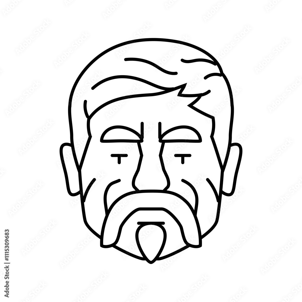 adult old man avatar line icon vector. adult old man avatar sign. isolated contour symbol black illustration adult old man avatar line icon vector. adult old man avatar sign. isolated contour symbol black illustration