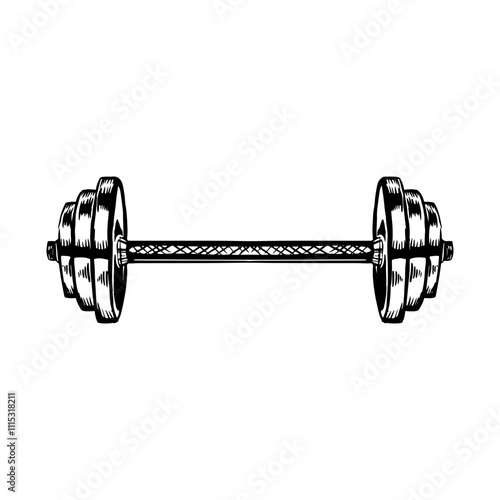 Illustration of an dumbbell hand drawn