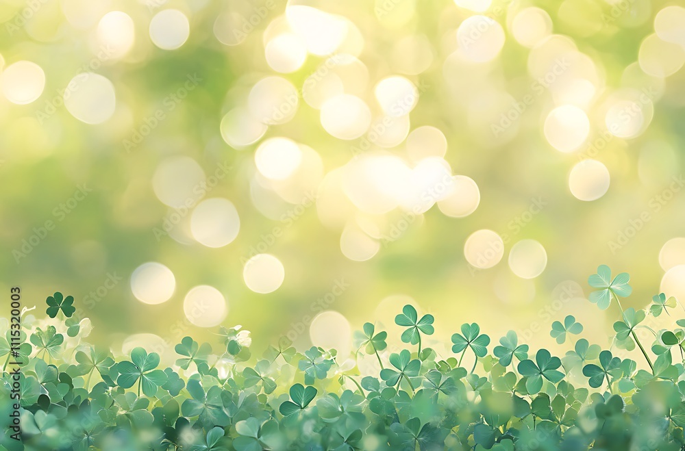 Fototapeta premium St patricks day background digital art background featuring shamrocks