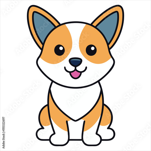 Cute Baby Toy Fox Terrier Dog Sitting Vector Illustration Design