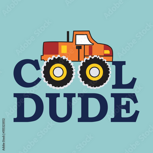 cool dude trucking,design cartoon vector illustration