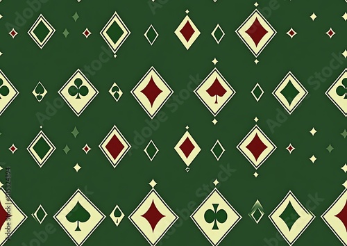 Green background with a diamond seamless pattern photo