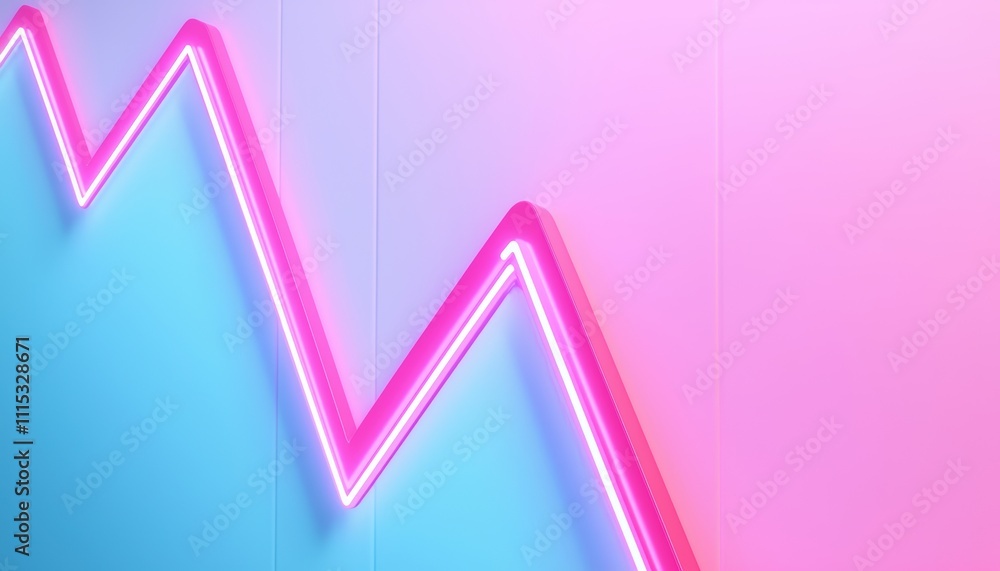 A vibrant graphic featuring a zigzag line illuminated with neon colors against a pastel background, suggesting trends or fluctuations. A vibrant graphic featuring a zigzag line illuminated with neon colors against a pastel background, suggesting trends or fluctuations.