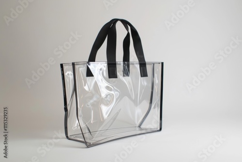 Clear tote bag with black handles designed for versatile daily use, showcasing modern simplicity in fashionable accessory trends
