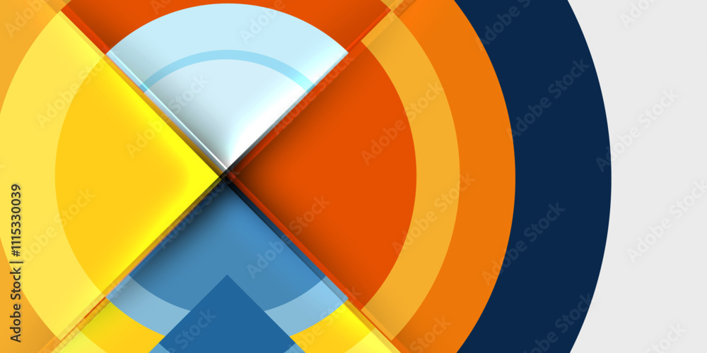 Obraz premium Techno circles and semi circles. Vector Illustration For Wallpaper, Banner, Background, Card, Book Illustration, landing page