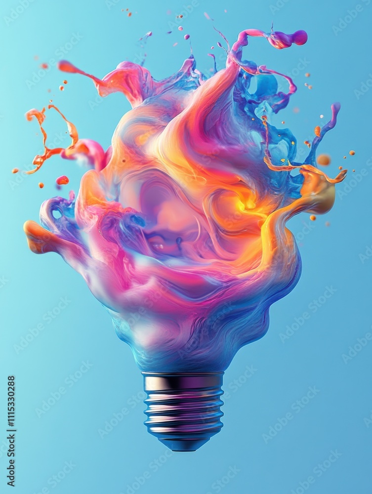 custom made wallpaper toronto digitalCreative light bulb with colorful splash