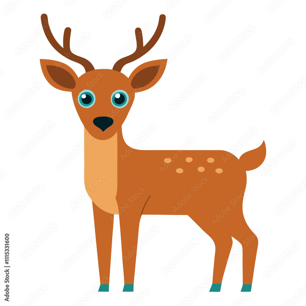 Fototapeta premium Deer with tree icon logo vector illustration.