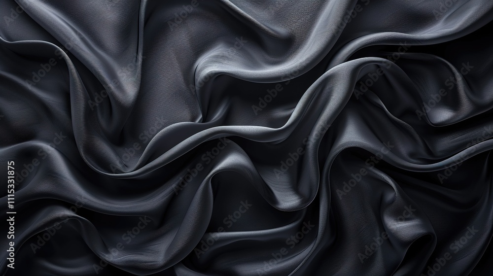 Fototapeta premium Dark Gray Silk Fabric Texture