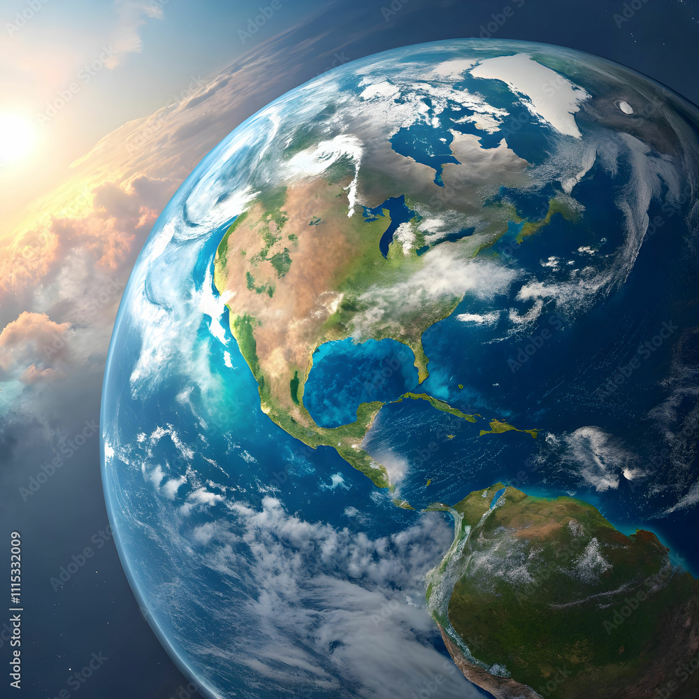 Fototapeta premium 3d rendering of planet earth