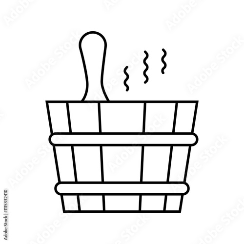 bucket sauna line icon vector. bucket sauna sign. isolated contour symbol black illustration