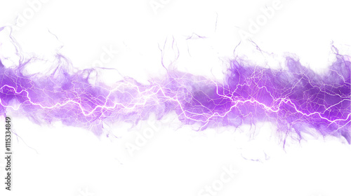 purple electricity lightning flash isolated on a transparent background