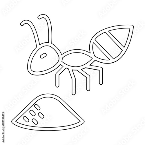 Ant icon in line style