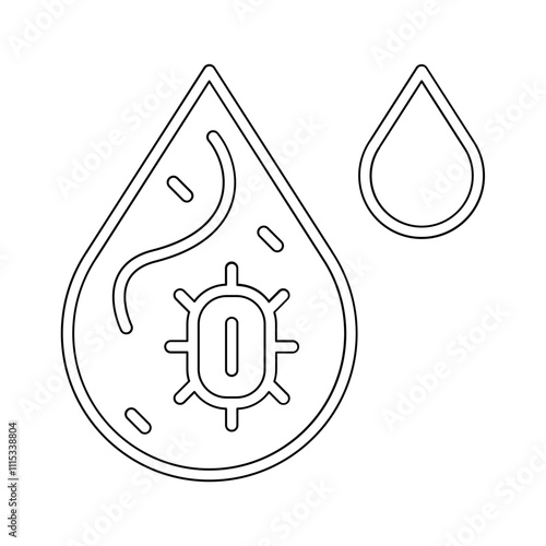 Water pollution icon in line style