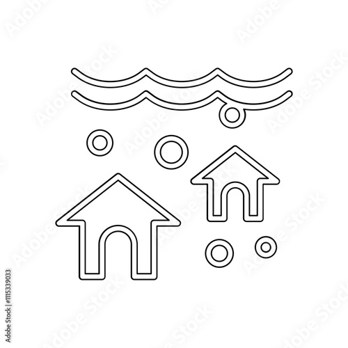 Flood icon in line style