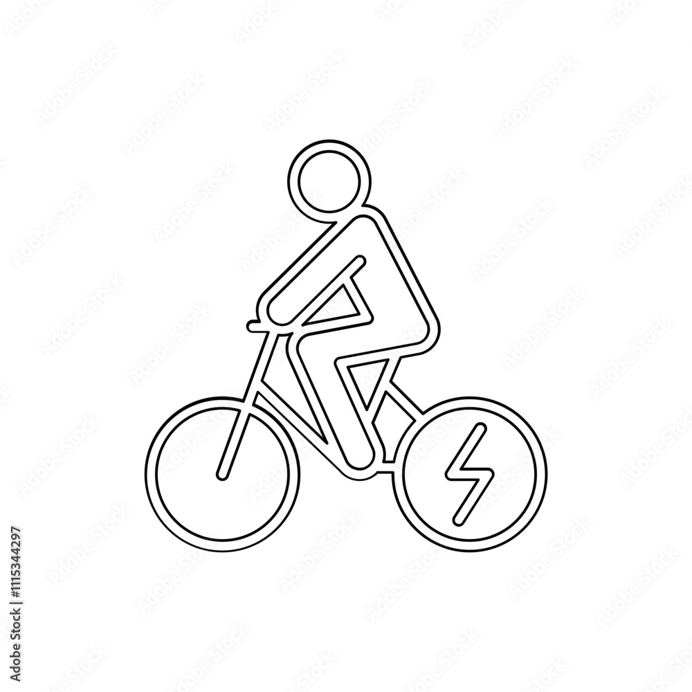 Obraz premium Electric bike, e-bike icon in line style