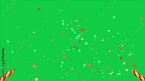  Confetti Party Poppers Gun green screen background