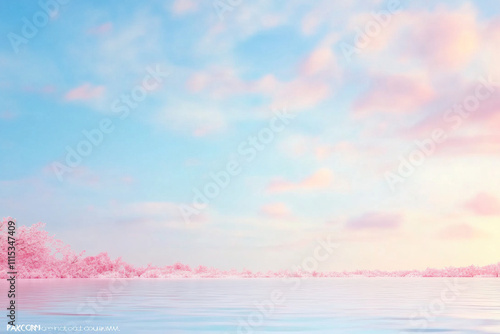 watercolor background with clouds