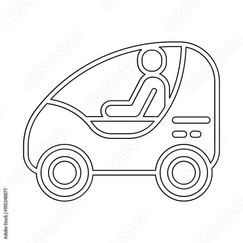 Smart car icon in line style