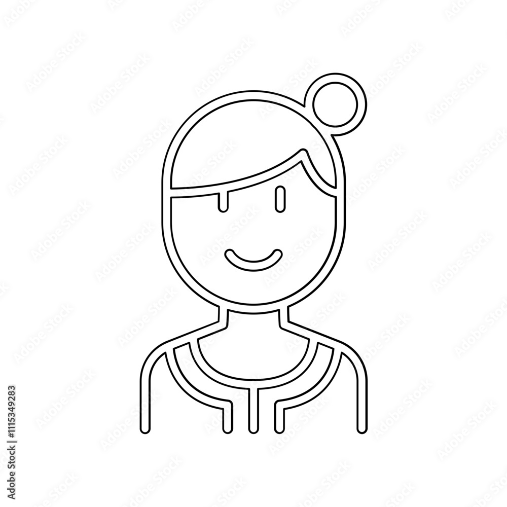 Singaporean icon in line style Singaporean icon in line style