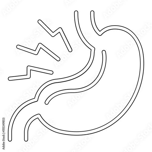 Gastritis icon in line style