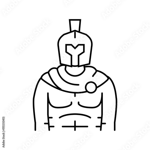gladiator ancient soldier line icon vector. gladiator ancient soldier sign. isolated contour symbol black illustration
