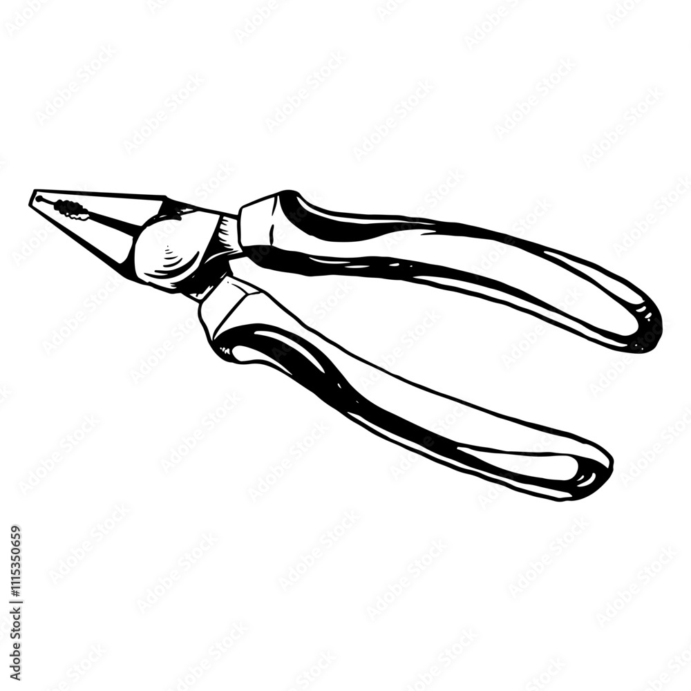 Obraz premium Illustration of an pliers hand drawn