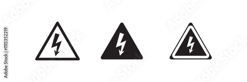 vector high voltage sign on white background