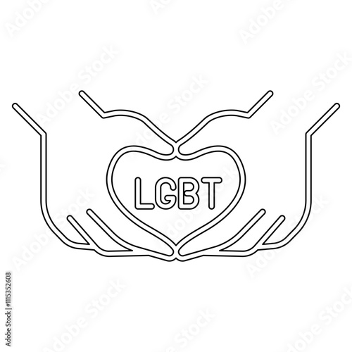 LGBT icon in line style