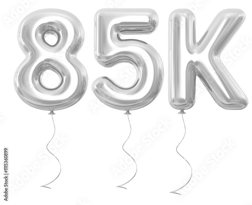 75K Follow Balloon Silver Number photo