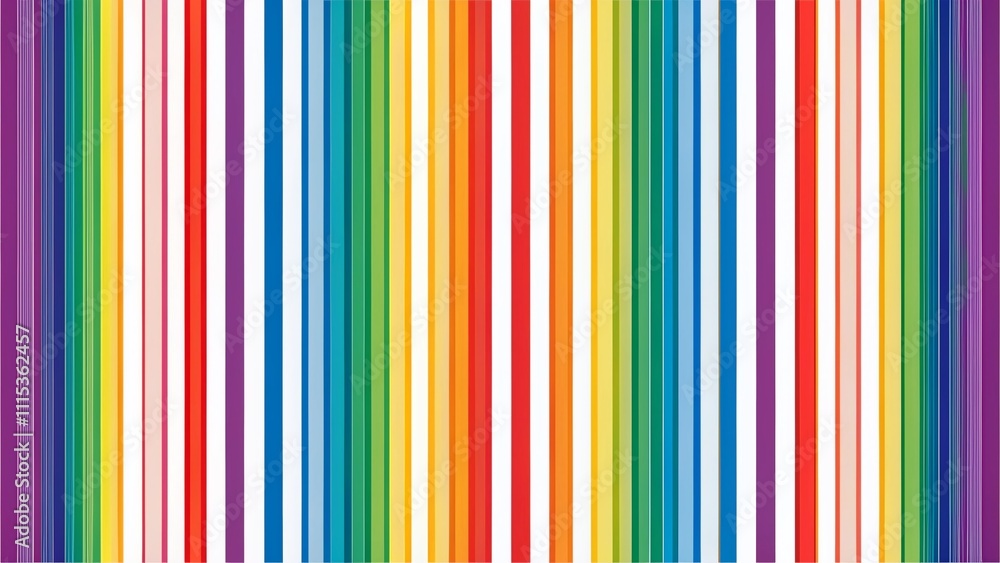 Obraz premium Colorful LGBTQ Stripes, Minimalist Greeting Card