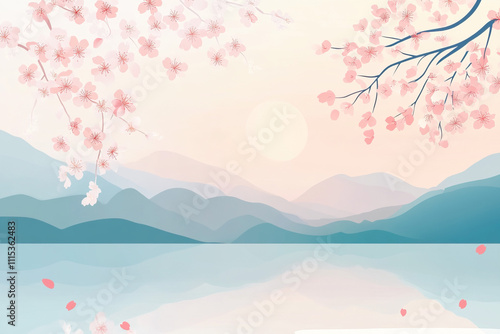 cherry blossom in the mountains